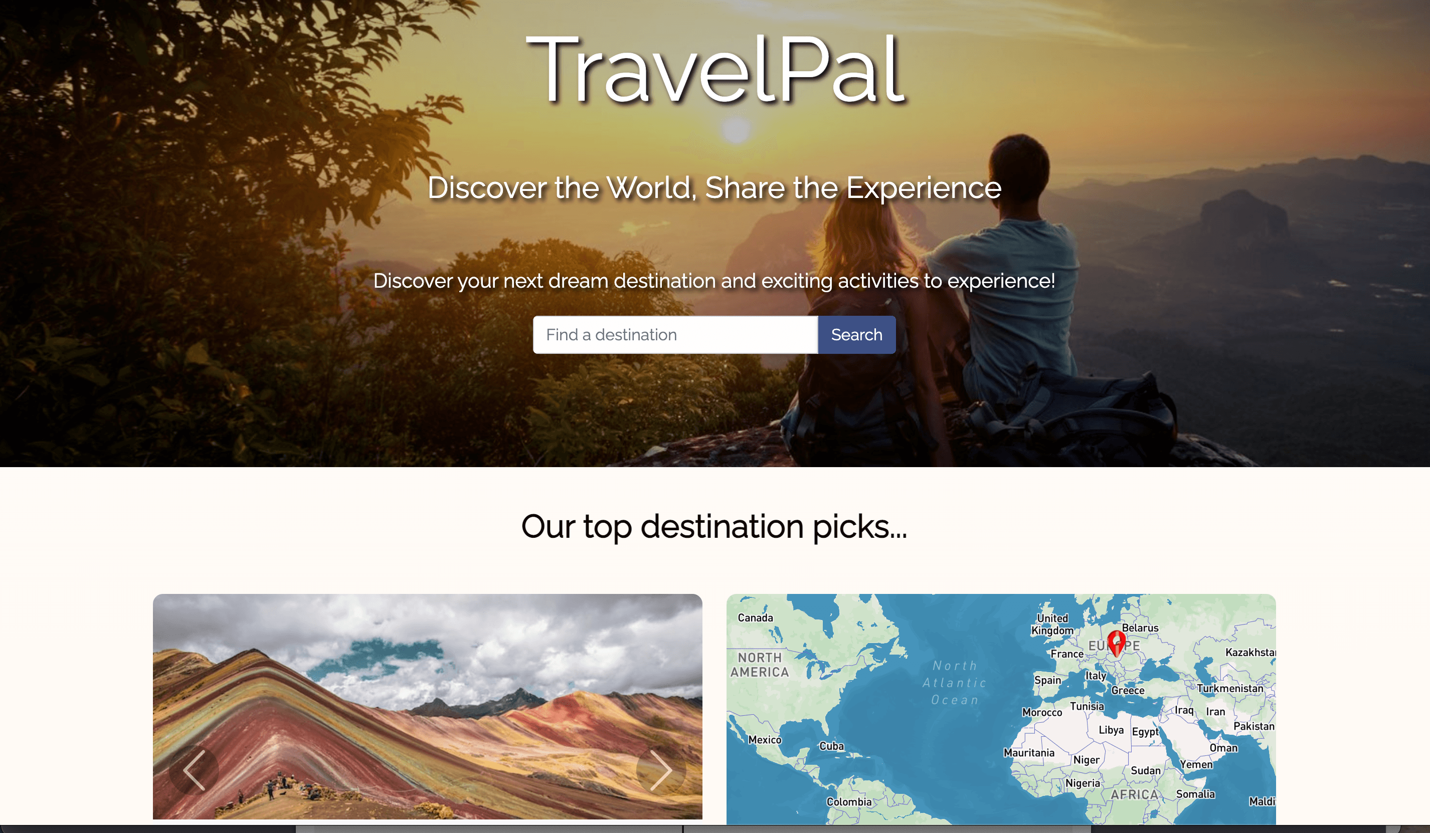 Travelpal - Social travel planning platform project screenshot