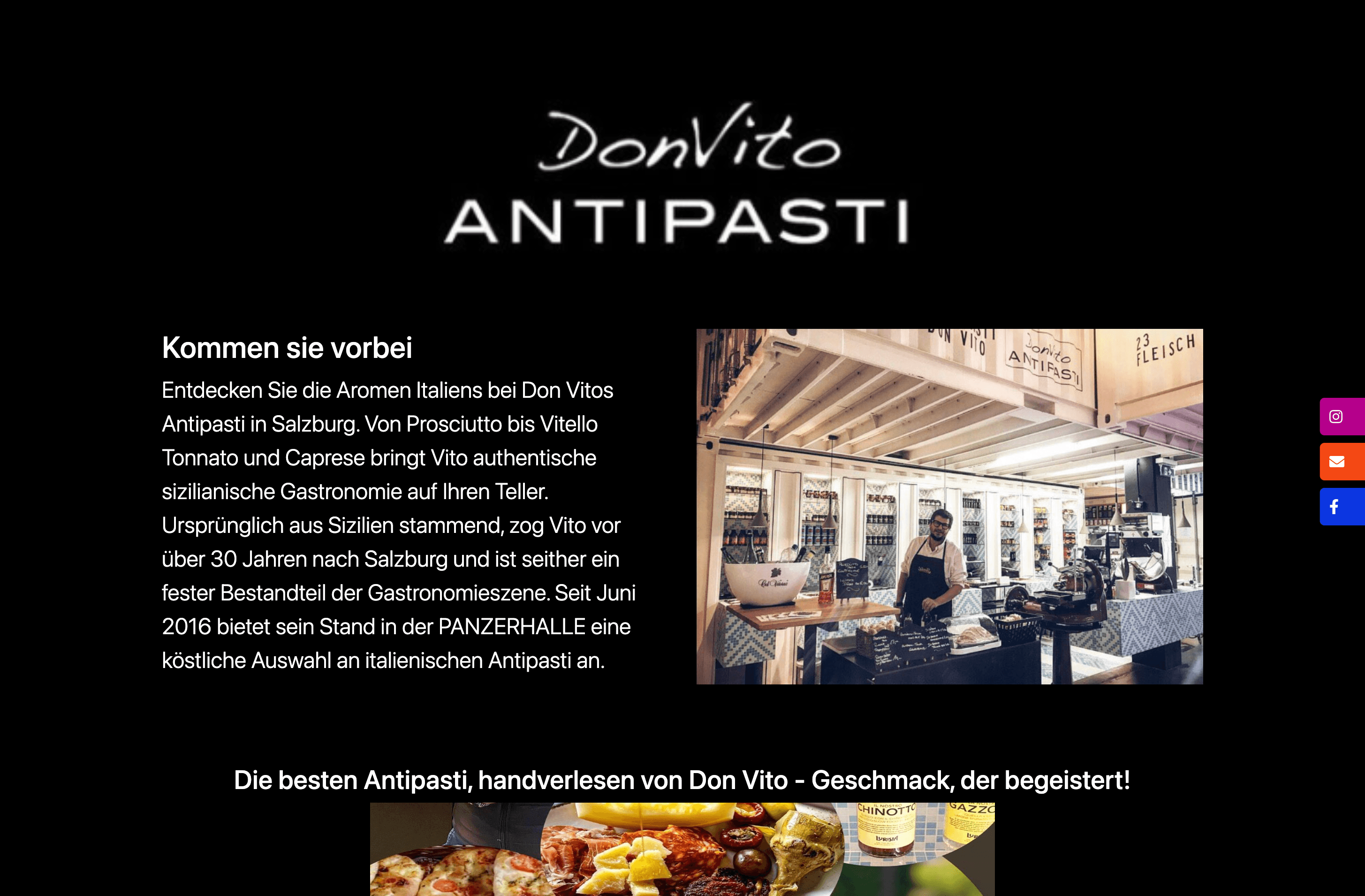 DonVito Antipasti - Salzburg antipasti shop website project screenshot